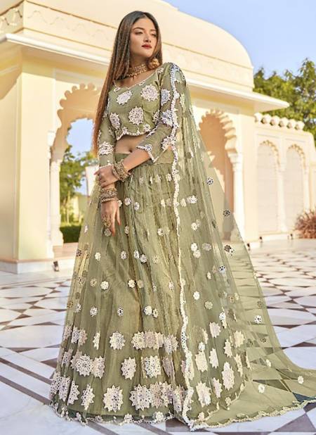 Pista Colour Fancy Designer Wedding Wear Stylish Lehenga Choli Collection 5002
